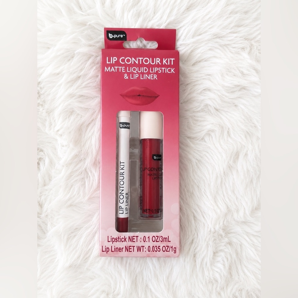 B.Pure Lip Contour Kit Matte Liquid Lipstick & Lip Liner Set New
